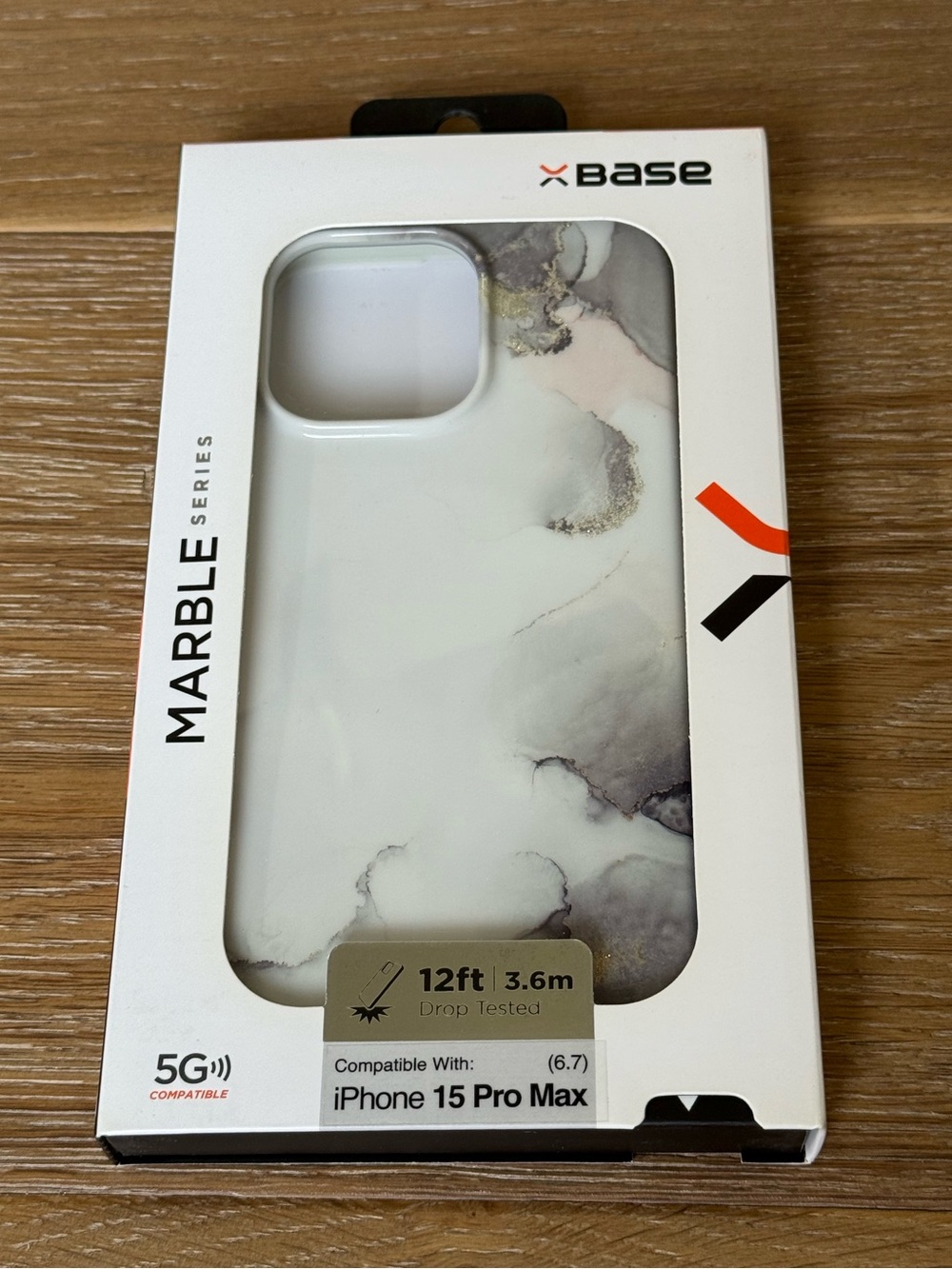 New xBase Marble Series for iPhone 15 Pro Max or 6.7” silver white Marble Case
